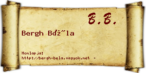 Bergh Béla névjegykártya
